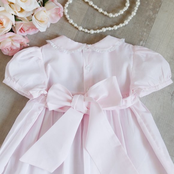 Pink Heirloom Dress Bunny Embroidery Lace SPRING Portraits  Feltman Brothers NWT - Picture 5 of 7